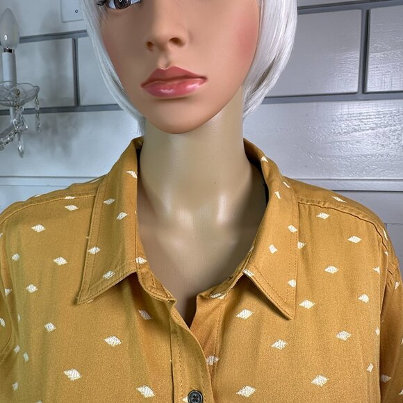 Gold & White a.n.a. Button Down Blouse XXL So comfortable! - Picture 7 of 10